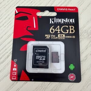 Kingston Canvas Select Plus 64GB microSDXC Memory Card with an SD Adapter